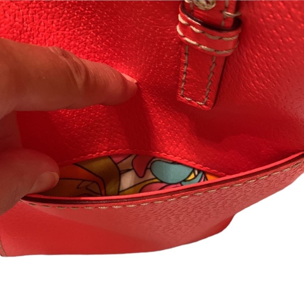 Kate Spade Coral Orange Leather Handbag Purse - Picture 9 of 13